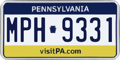 PA license plate MPH9331