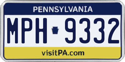 PA license plate MPH9332