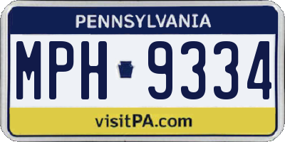 PA license plate MPH9334