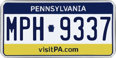 PA license plate MPH9337