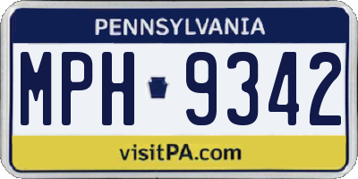 PA license plate MPH9342