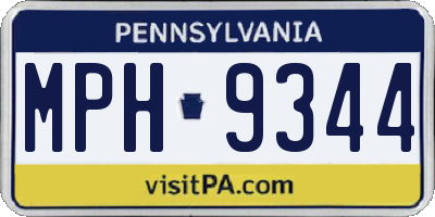 PA license plate MPH9344
