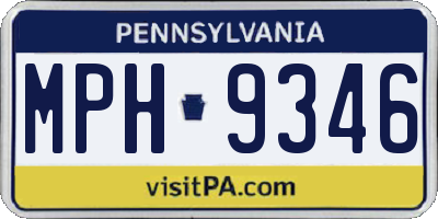 PA license plate MPH9346