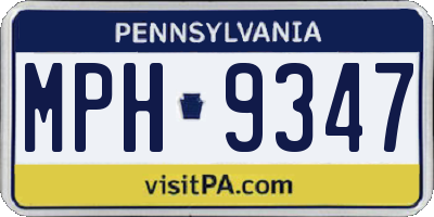PA license plate MPH9347