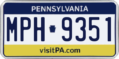 PA license plate MPH9351