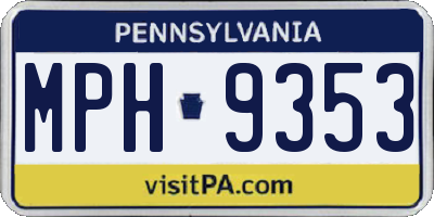 PA license plate MPH9353