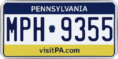 PA license plate MPH9355