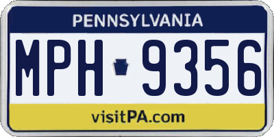 PA license plate MPH9356