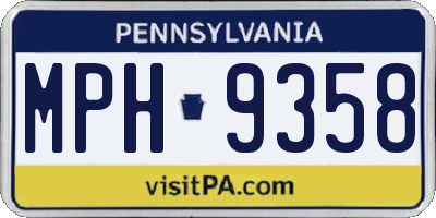 PA license plate MPH9358