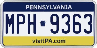 PA license plate MPH9363