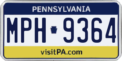 PA license plate MPH9364