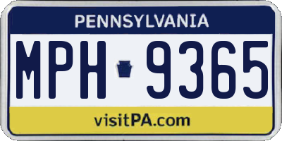PA license plate MPH9365