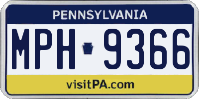 PA license plate MPH9366
