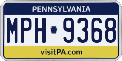 PA license plate MPH9368