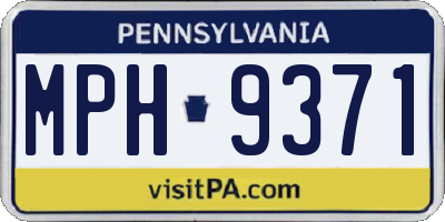 PA license plate MPH9371