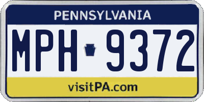 PA license plate MPH9372