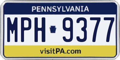 PA license plate MPH9377