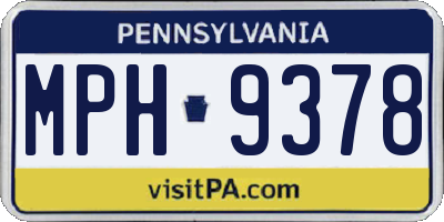 PA license plate MPH9378