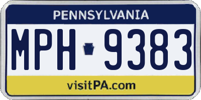 PA license plate MPH9383