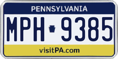 PA license plate MPH9385