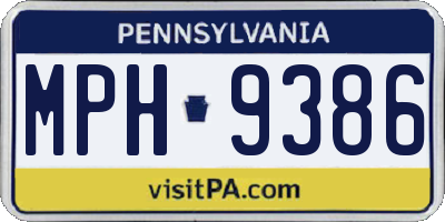 PA license plate MPH9386