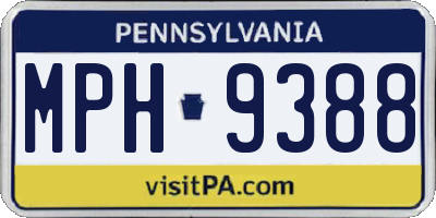 PA license plate MPH9388