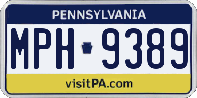 PA license plate MPH9389