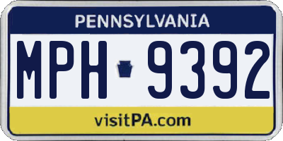 PA license plate MPH9392