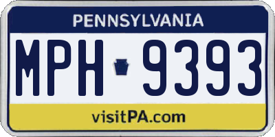 PA license plate MPH9393