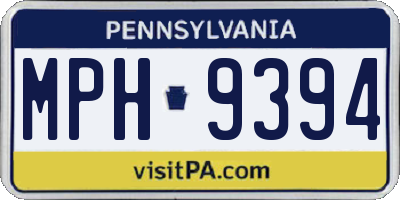 PA license plate MPH9394