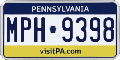 PA license plate MPH9398