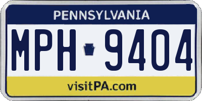 PA license plate MPH9404