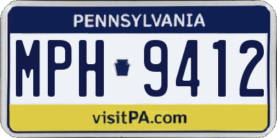 PA license plate MPH9412