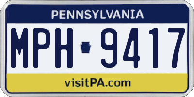 PA license plate MPH9417