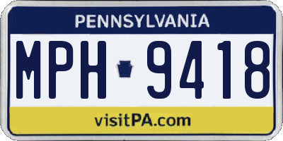 PA license plate MPH9418