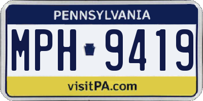 PA license plate MPH9419