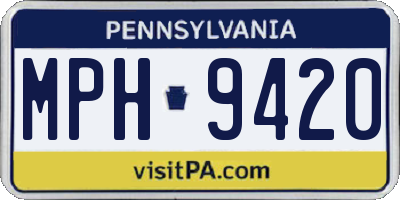 PA license plate MPH9420