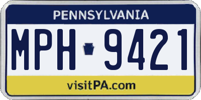PA license plate MPH9421