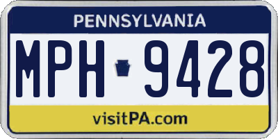 PA license plate MPH9428