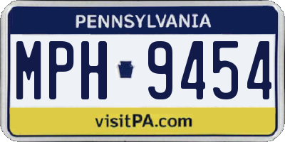 PA license plate MPH9454