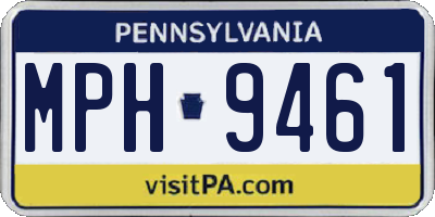 PA license plate MPH9461