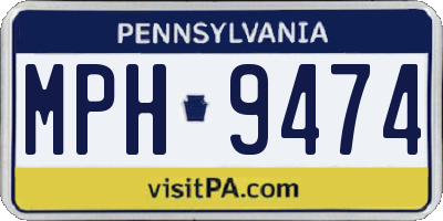 PA license plate MPH9474