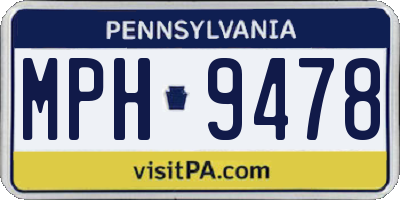 PA license plate MPH9478