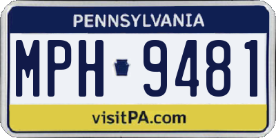 PA license plate MPH9481