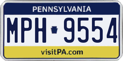 PA license plate MPH9554