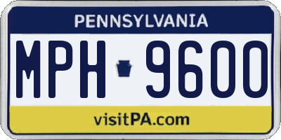 PA license plate MPH9600