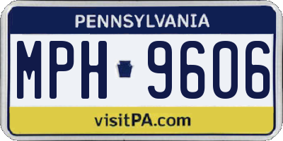 PA license plate MPH9606