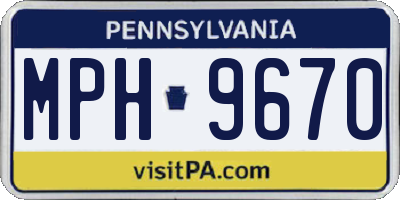 PA license plate MPH9670