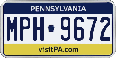PA license plate MPH9672