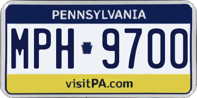 PA license plate MPH9700